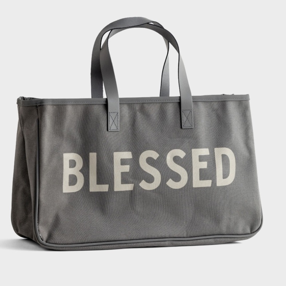 Blessed - Canvas Tote Bag, Gray